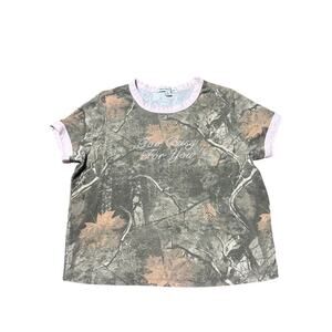 OrangeKiss Camo Tee Youth Large Too Busy For You Pink Embroidered Shirt